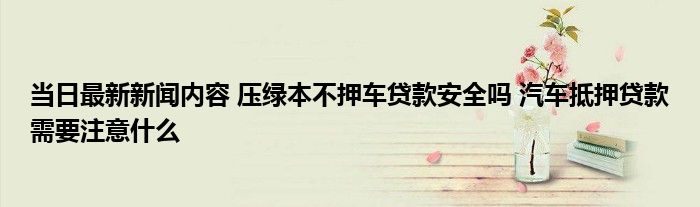 車主貸需要抵押綠本嗎(車貸抵押需要綠本嗎)? 知識(shí)問(wèn)答 第1張- 車主貸需要抵押綠本嗎(車貸抵押需要綠本嗎)? (http://www.ssksuo.cn/) 知識(shí)問(wèn)答 第1張
